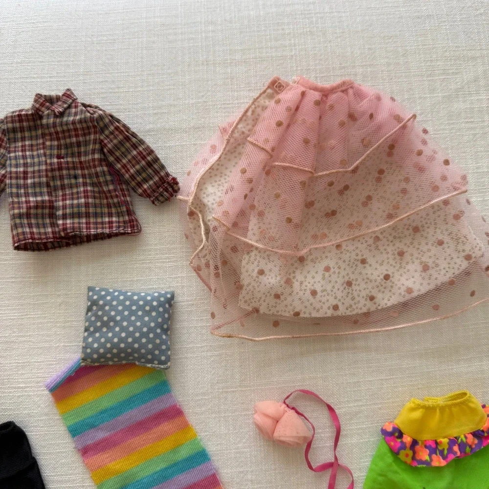 Vintage Mixed HOMEMADE BARBIE Clothes Lot Gowns Skirts Tops Accessories 15pc+